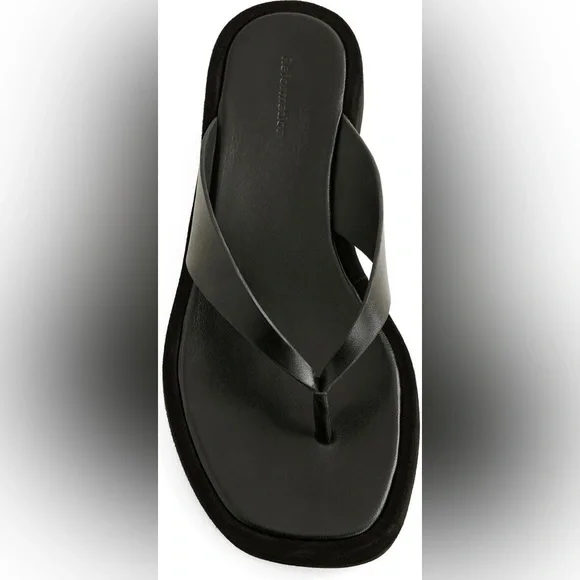 Reformation Eden Platform Thong Sandals Black Platform Size 7 - Picture 5 of 14